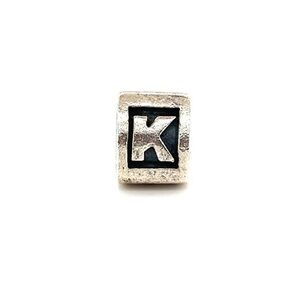 Pandora Authentic Sterling Silver Retired K Block Charm